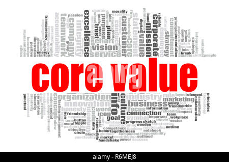 Core value word cloud Stock Photo