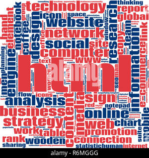 HTML word cloud Stock Photo