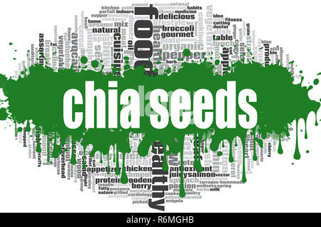 Chia seeds word cloud Stock Photo