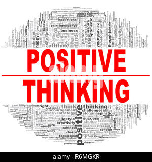 Positive thinking word cloud. Optimistic attitude for life success ...