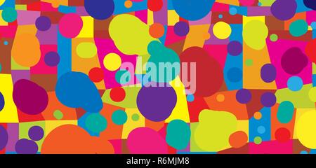 Abstract colored background from blots and geometric shapes Stock Vector