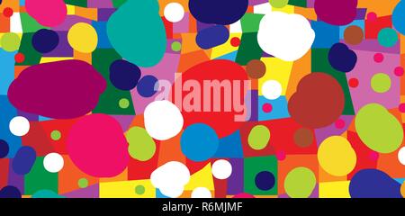 Abstract colored background from blots and geometric shapes Stock Vector