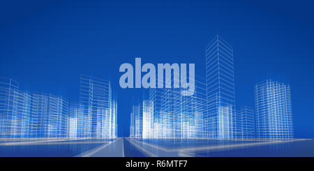 Abstract city scene 3d rendering Stock Photo - Alamy