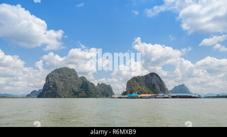 Ko Panyi or Koh Panyee, floating fishing village in Phang Nga Province, Thailand Stock Photo