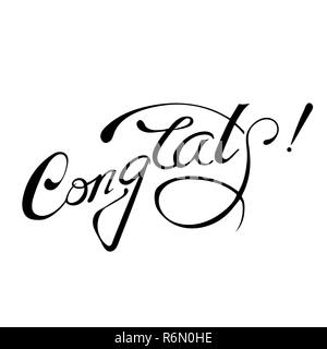 Congrats Lettering Sign Isolated Stock Photo