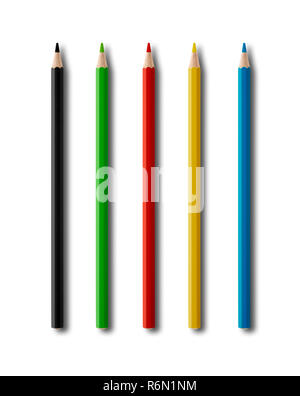 Coulouring pencils isolated on white Stock Photo