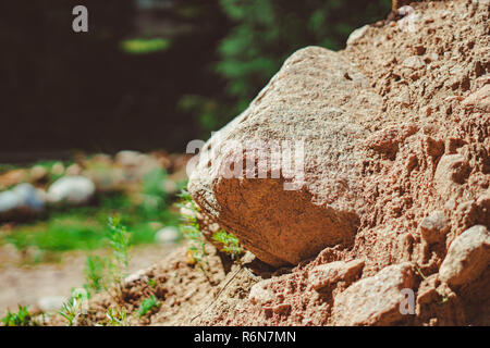 Rocky hills of the Negev Desert in Israel. Breathtaking landscape of the desert rock formations in the Southern Israel Desert. Stock Photo