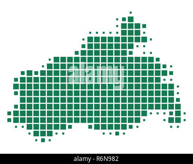 map of mecklenburg-western pomerania Stock Photo