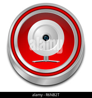 decorative red Button with Webcam - 3D illustration Stock Photo