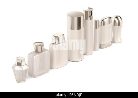 Cosmetic products on white Stock Photo