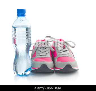 Download Two Running Shoes And Bottle Of Water On Yellow Background Sport And Healthy Concept Stock Photo Alamy PSD Mockup Templates
