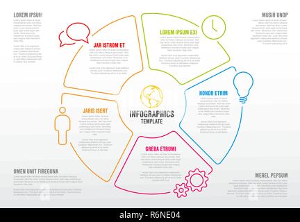 Vector multipurpose Infographic template made from lines and icons Stock Vector
