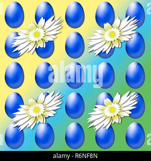 easter,easter eggs,flowers Stock Photo