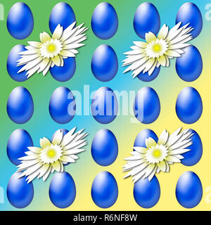 easter,easter eggs,flowers Stock Photo