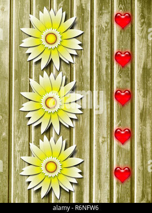 greeting card - yellow flowers Stock Photo