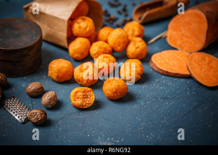 Mashed sweet potato balls Stock Photo