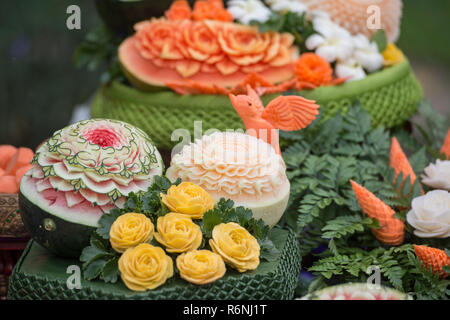 THAILAND BANGKOK THAI FOOD CARVING Stock Photo