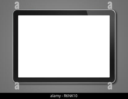 Digital tablet pc, smartphone template isolated on dark grey Stock Photo