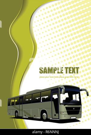 Abstract futuristic background with bus image. Vector illustration ...