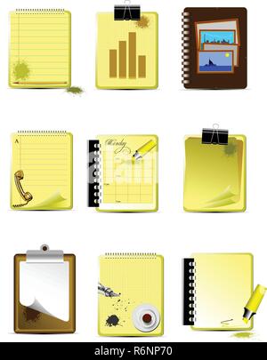 Vector Nine Office and Business icons. Help for designers and web-designers Stock Vector