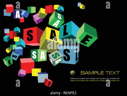 Black sale banner, Vector illustration Stock Vector