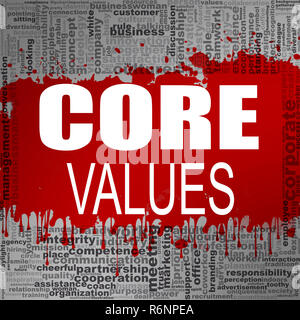 Core Values Word Cloud or tag cloud isolated Stock Photo - Alamy