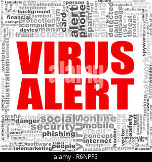 Virus detected word cloud Stock Photo