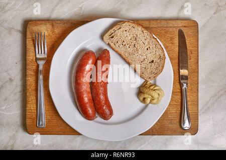 Simple sausages dinner Stock Photo