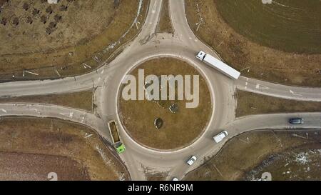 Roundabout from above Stock Photo
