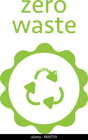 Zero waste, recycling sign. Icon. Modern vector illustration Stock Vector