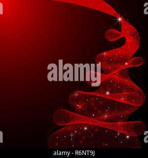 Sparkling Christmas Tree made of wave flow. Stock Vector