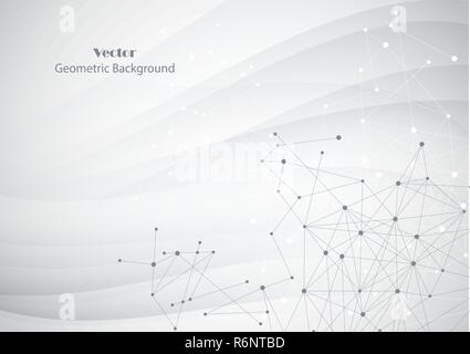 Abstract geometric background with connected lines and dots. Stock Vector