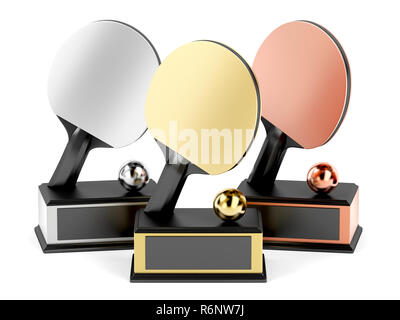 Table tennis trophies Stock Photo