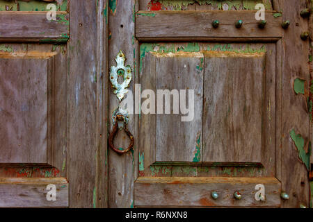 old weathered wooden door Stock Photo