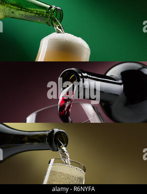 Alcoholic drinks banners set Stock Photo
