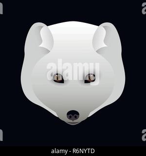 Arctic fox. Portrait, head. Predatory animal of the north. Vector illustration Stock Vector