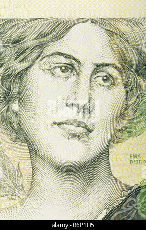 Ema Destinova on czech banknote Stock Photo