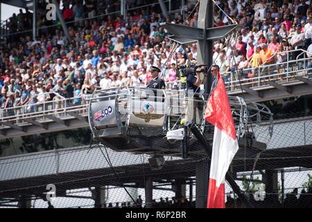 A soldier with the 38th Infantry Division Band plays taps during the pre-race events at the Indy 500 on May 28, 2017. Stock Photo
