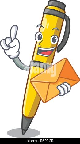 With envelope pen can be used for mascot Stock Vector