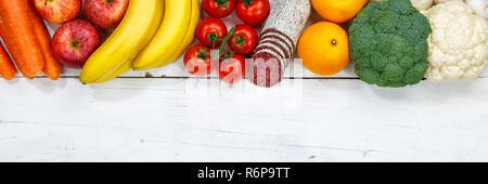 fruits and vegetables collection food fruits food cooking ingredients banner copy space from above Stock Photo