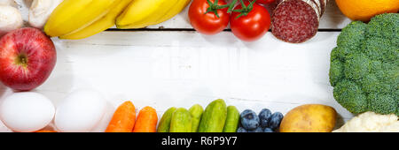 fruits and vegetables collection food fruits food cooking banner frame copy space from above Stock Photo