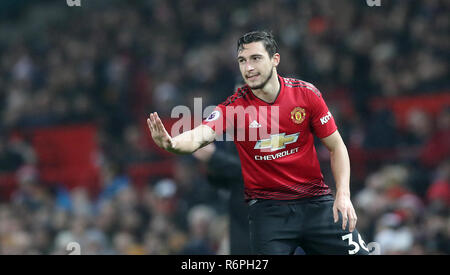 Manchester United's Matteo Darmian during the Premier League match at Old Trafford, Manchester. Stock Photo