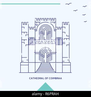 CATHEDRAL OF COIMBRAA skyline vector illustration Stock Vector