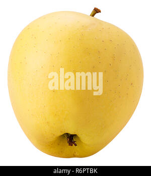 Golden apple delicious isolated on white background. Clipping Path. Full depth of field. Stock Photo