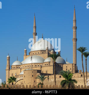 Ottoman style Great Mosque of Muhammad Ali Pasha (Alabaster Mosque), situated in the Citadel of Cairo, commissioned by Muhammad Ali Pasha Stock Photo