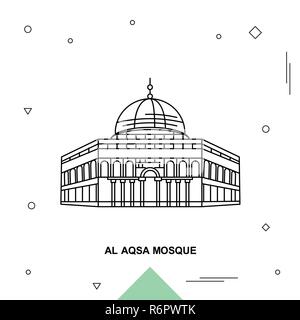 AL AQSA MOSQUE Monument. World Travel Natural illustration Background ...