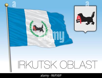 Irkutsk oblast flag, Russian Federation, vector illustration Stock Vector