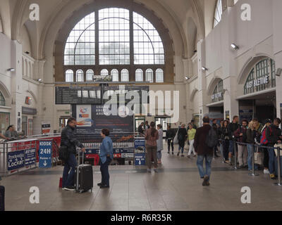 Gdansk main railway station, Gdańsk Główny, an important transport hub for locals and tourists visiting Poland Stock Photo