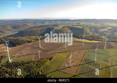 Luftbild, Windpark zwischen Asseln und  Lichtenau, Kreis Paderborn, Nordrhein-Westfalen, Deutschland, Europa, Stock Photo