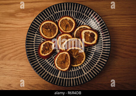 Dried fruit, Christmas decorations Stock Photo